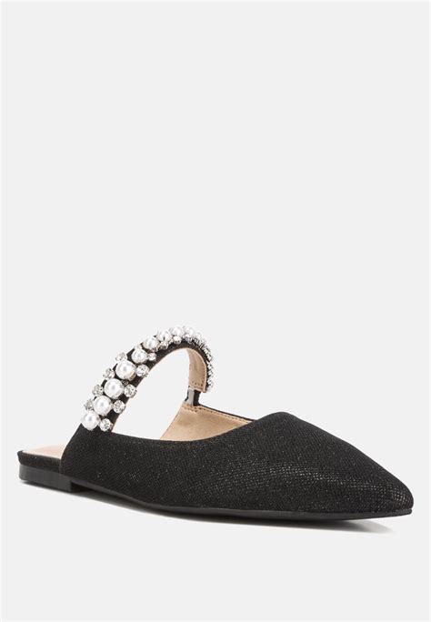 black mules embellished pearls ferragamo